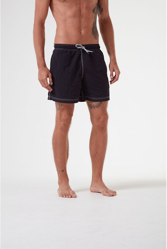 Shorts Básico-Preto/Cru