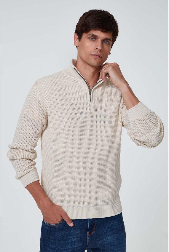 Tricot Pablo Quadrile - I23-Off-White