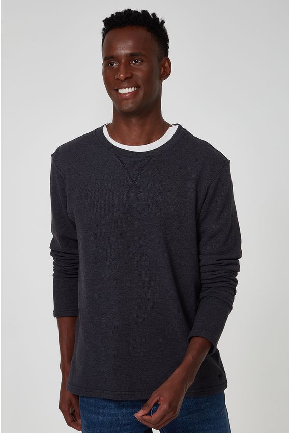 Moletom Crew Neck - I23-Preto Mescla