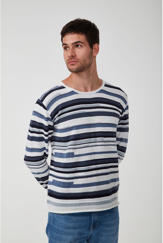 Tricot Caribe - V24-Off White/Azul