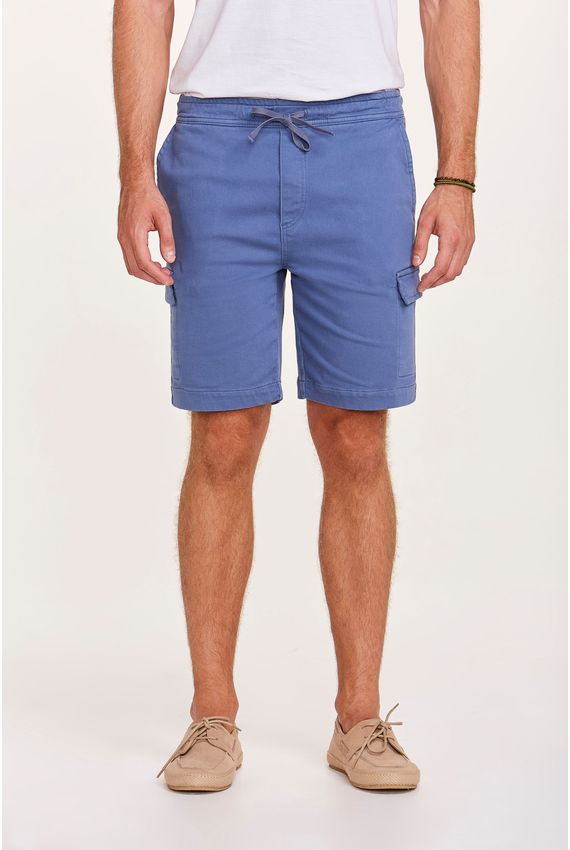 Bermuda Cargo Confort Eco Azul Índigo