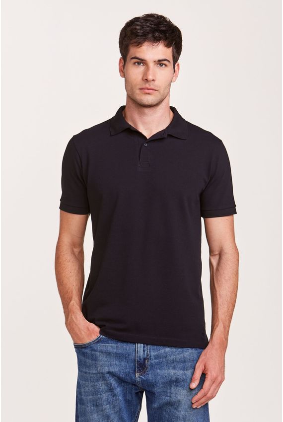 Polo Piquet Pima Preta