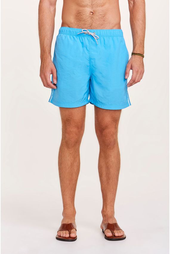 Short Água Vivo Listra Azul Turquesa