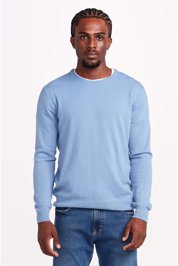 Tricot Crew Neck Cashmere - I23-Azul Claro