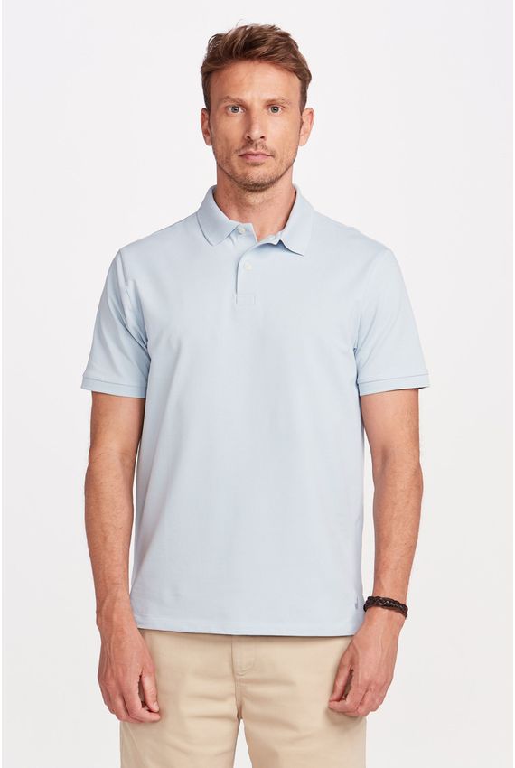 Polo Piquet Pima Azul Clara