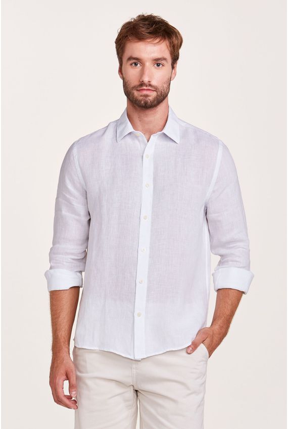 Camisa Linho Tinturado Branca