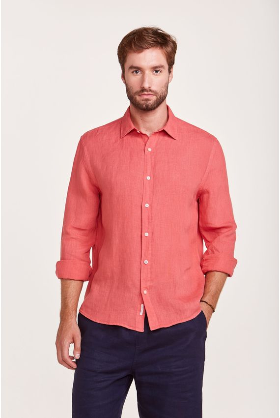 Camisa Linho Tinturado Melancia