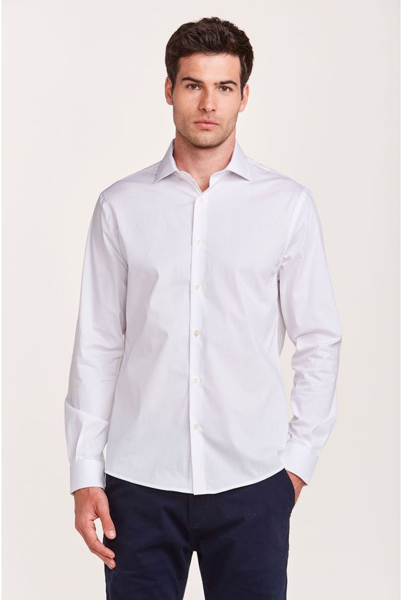 Camisa Tricoline Branca