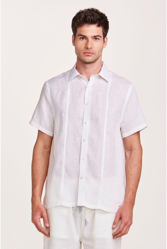 Camisa linho Recortes Branca