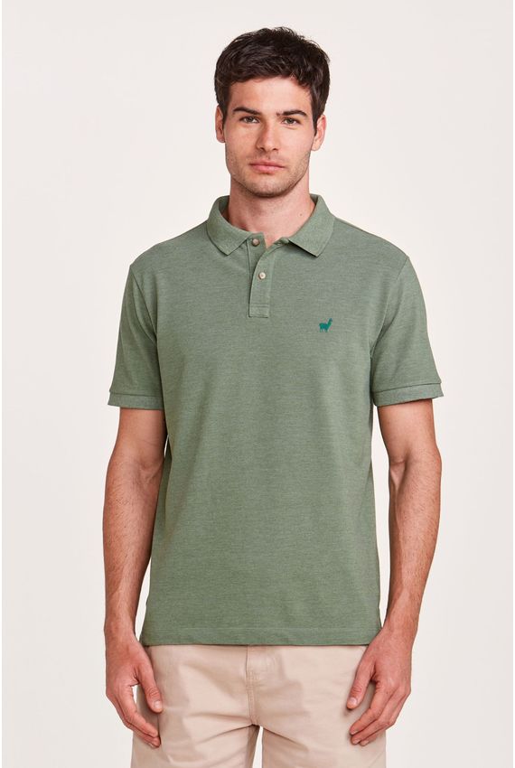 Polo Piquet Mescla Verde
