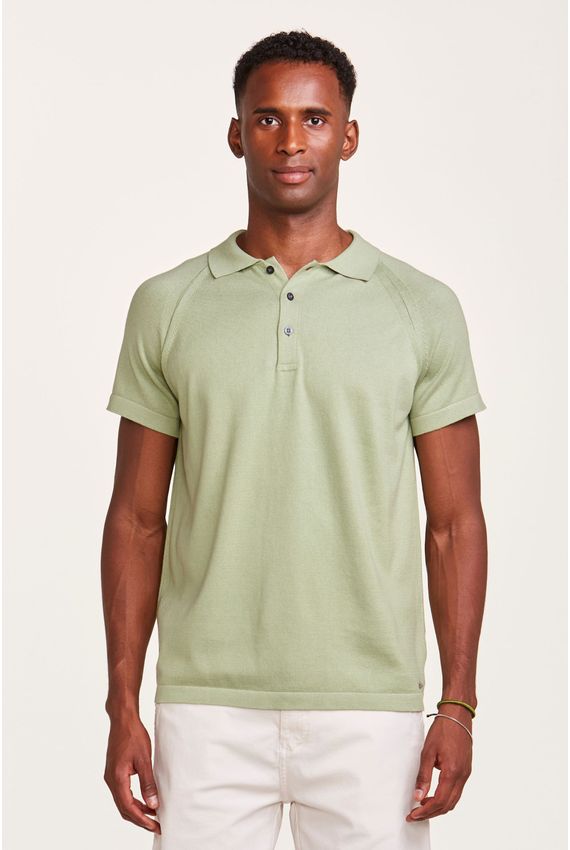 Polo Tricot Manga Curta Verde