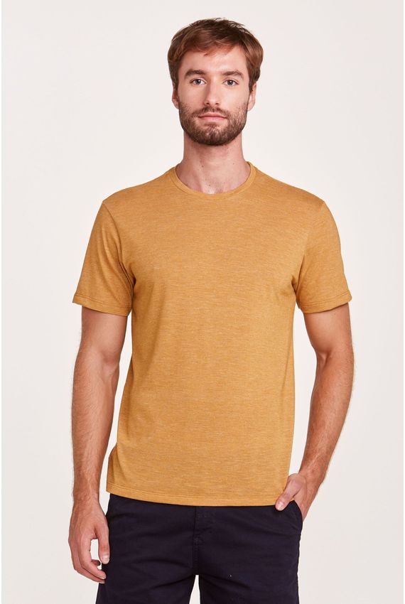 Camiseta em Malha Mostarda