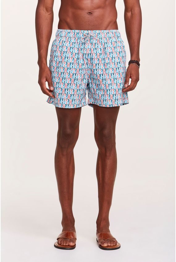 Short Água Moka Azul Turquesa
