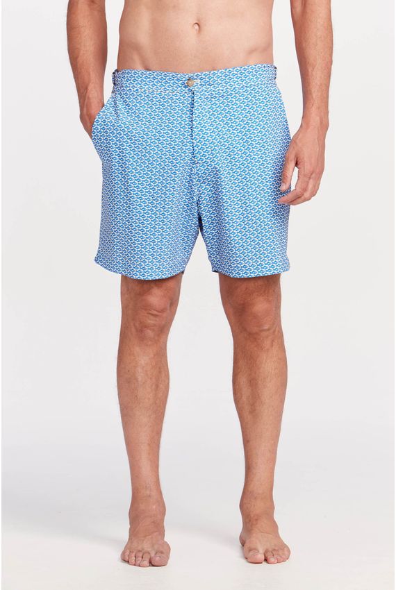 Short Água Buzios Peixes Azul