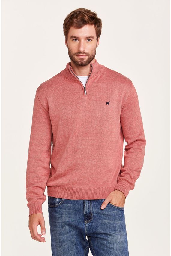 Tricot Pablo Meio Zíper Melancia