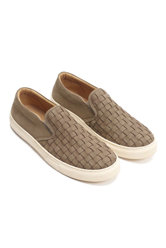 Tênis Slip On Nobuck Cinza