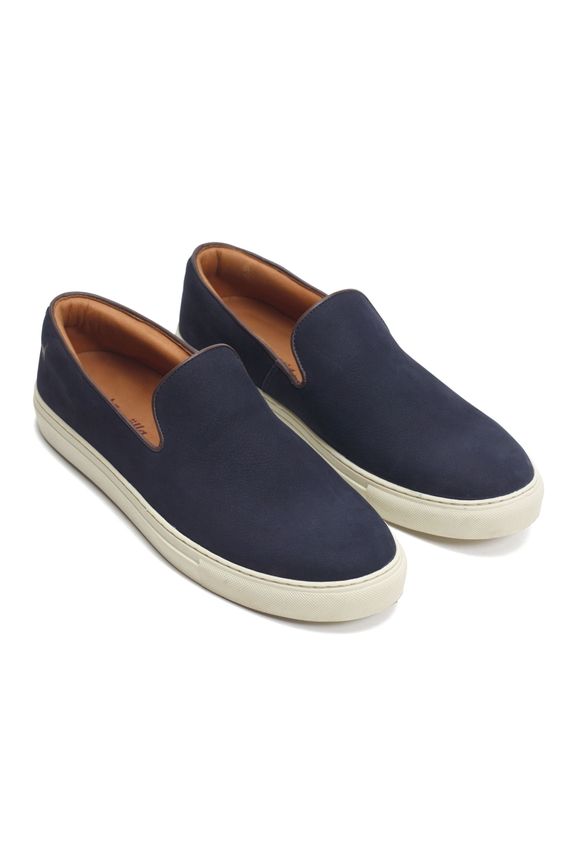 Tênis Slip On Camurça Azul Marinho