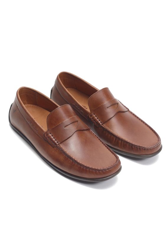 Mocassim Gravata Couro Marrom