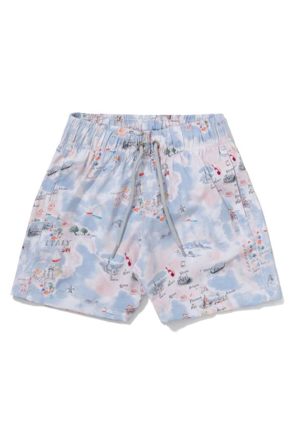 Short Água Mapa Italy Boys Azul Claro