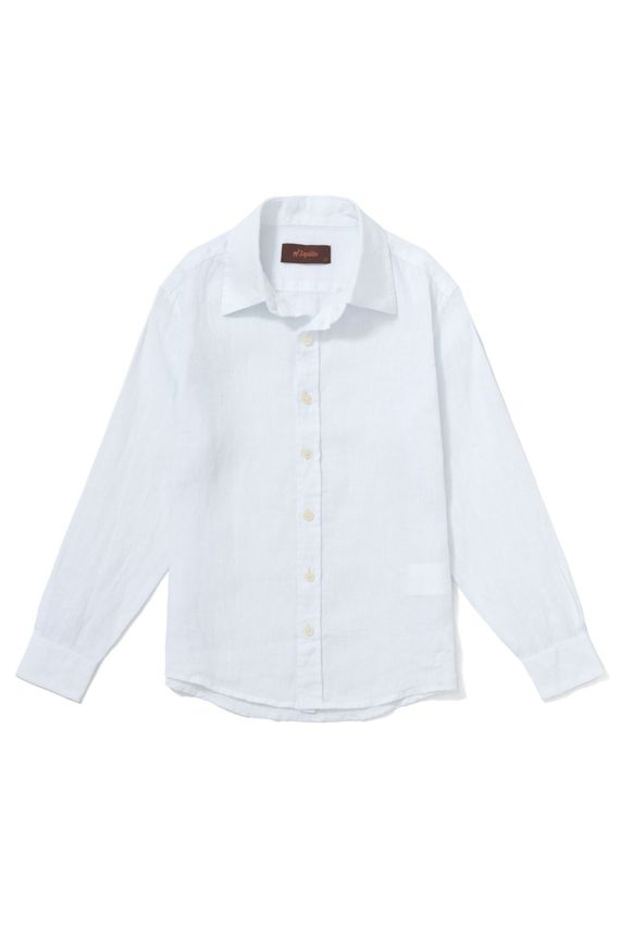 Camisa Linho Tinturado Boys Branca