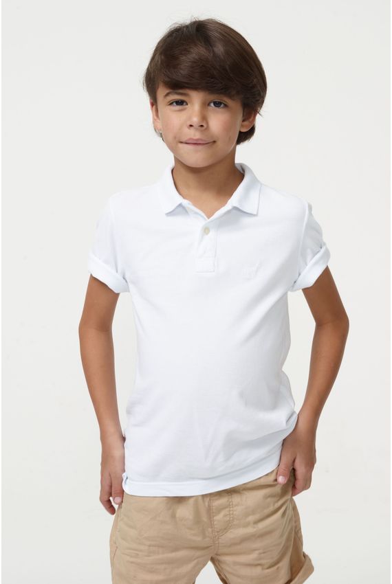 Polo Lhama Boys - V24-Branco