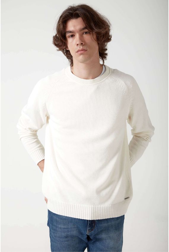 Tricot C Neck Algodao - I24 - Areia