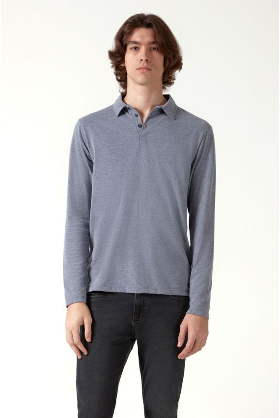 Polo Ml Peach - I24 - Azul Mescla