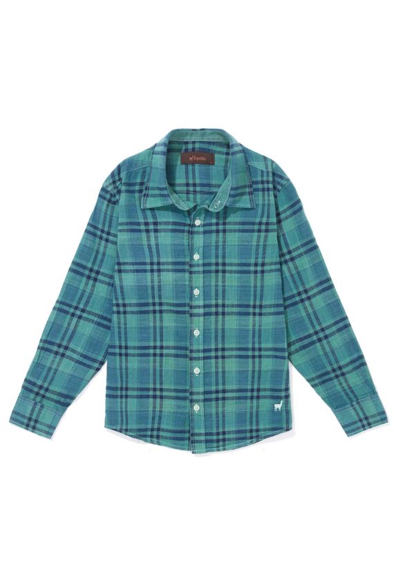 Camisa Flame Xadrez Boys - I23-Verde Coentro