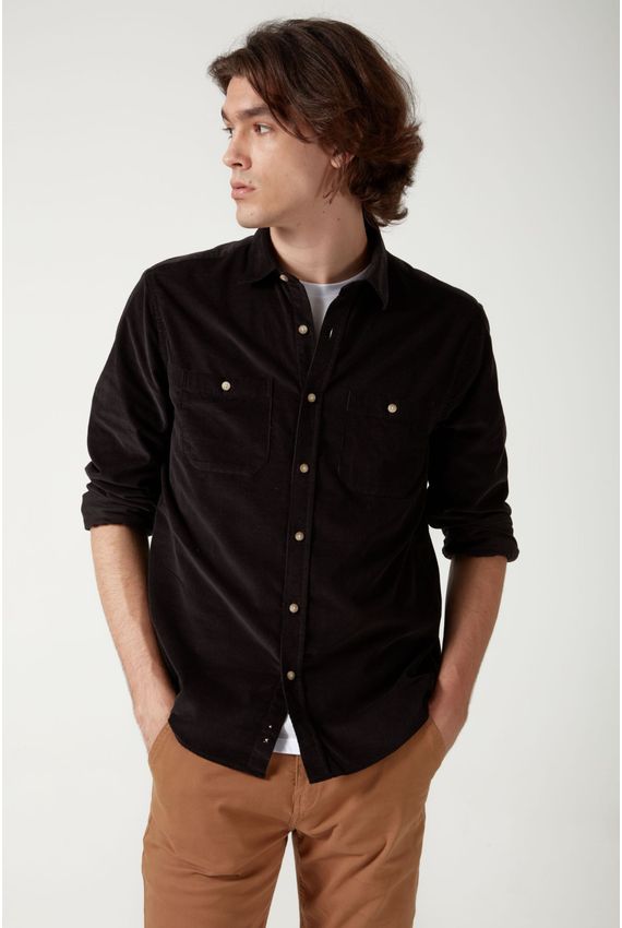 Camisa Veludo Cotele - I24 - Preto