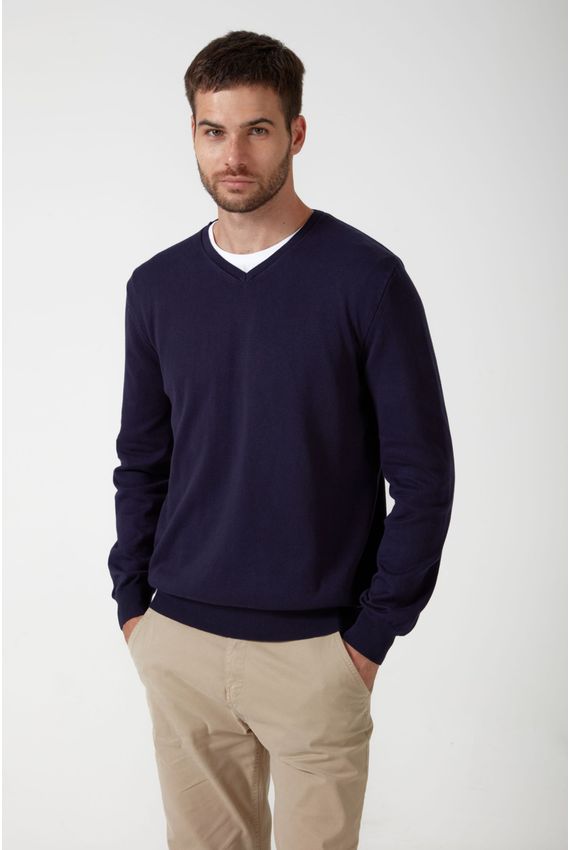 Tricot V Neck - I24 - Marinho
