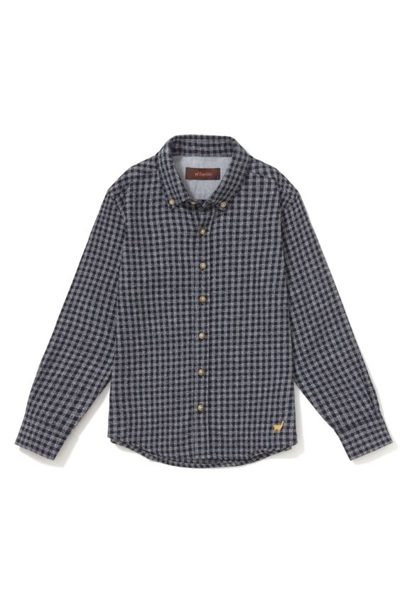 Camisa Bd Flanela Vichy Boys - I24 - Preto C/ Branco