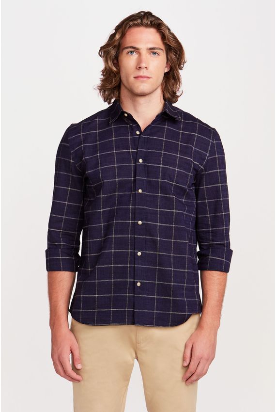 Camisa Flamê Quadros Marinho