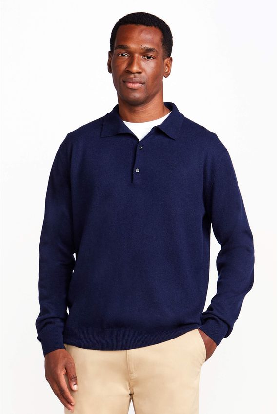 Tricot Polo Cashmere Marinho
