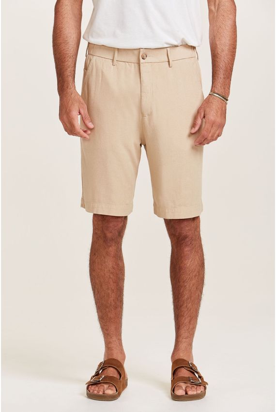 Bermuda Comfort Linho Khaki