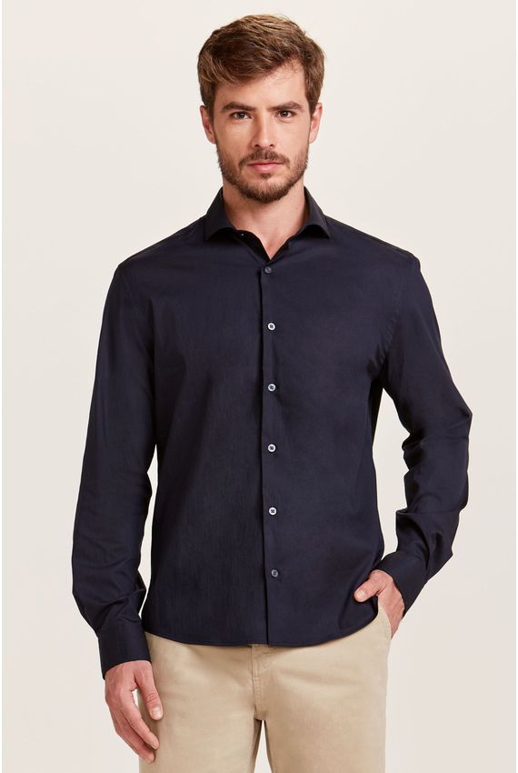 Camisa Tricoline Poliamida Marinho