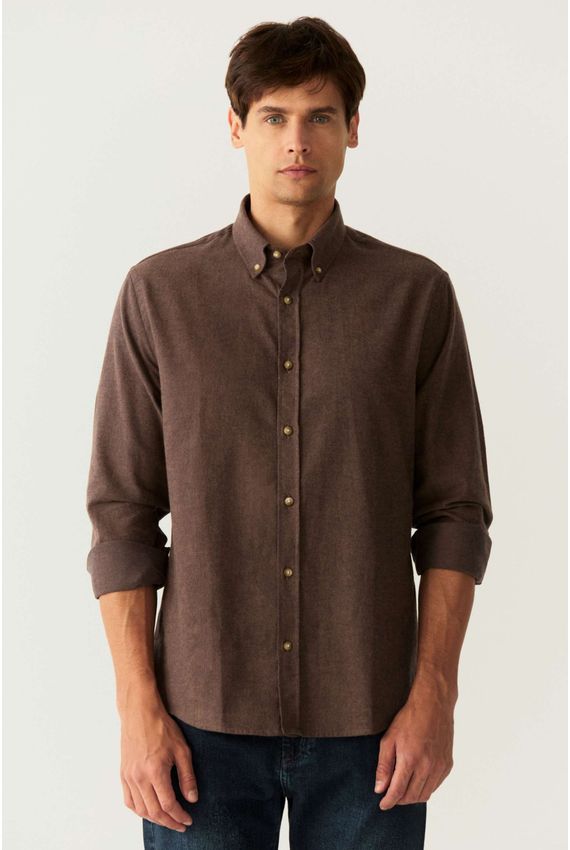 Camisa Bd Flanela Khaki Escuro
