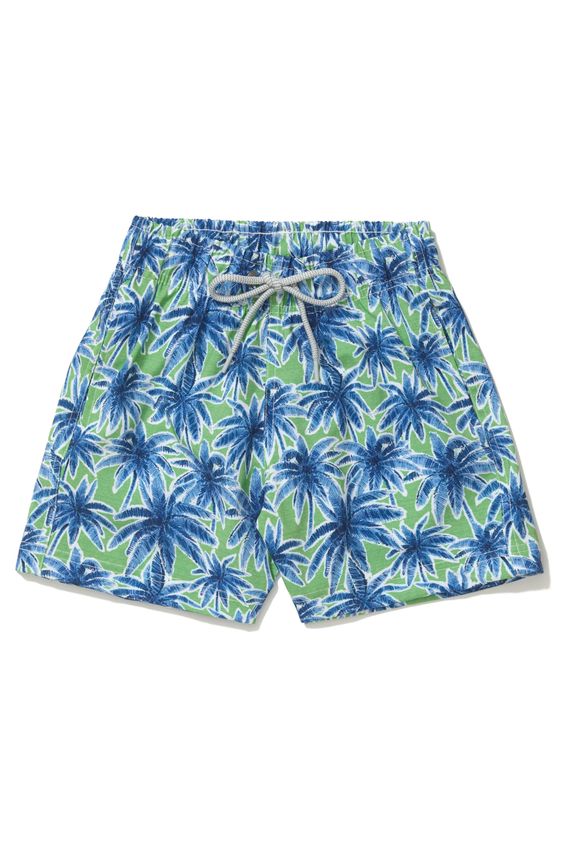 Shorts Boys Água Palmeira Verde e Azul
