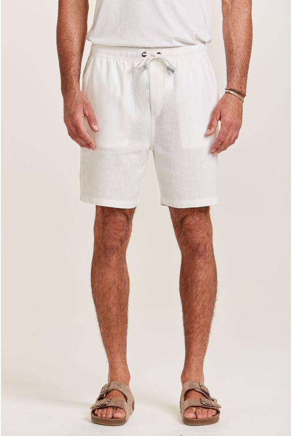 Bermuda Masculina Relax Linho Off White