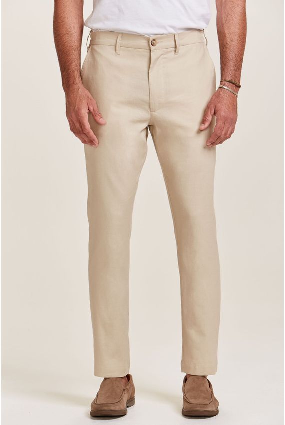 Calça Masculina Comfort Linho Khaki