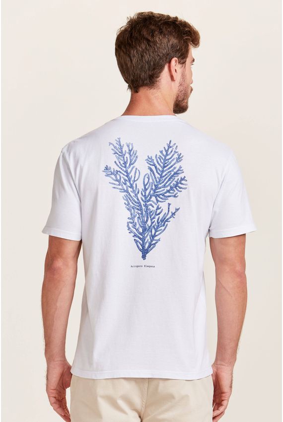 Camiseta Masculina Coral Branca
