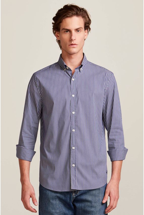 Camisa Bd Poliamida  Listras Marinho